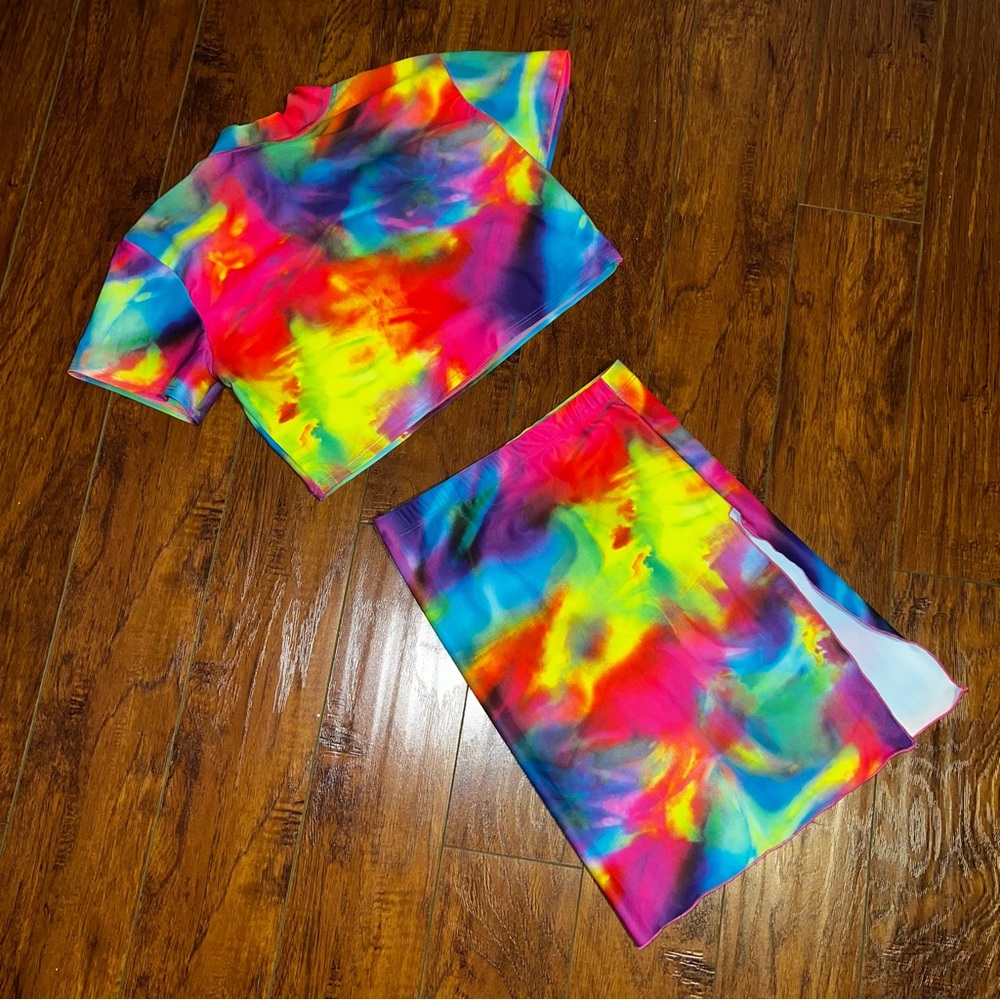 jade clark neon rainbow tye dye set 🌈